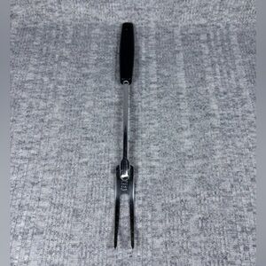 Vintage Foley Meat Fork With Black Handle Chrome Plated Made In USA